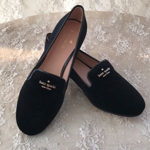 NWT Kate Spade Claudia Velvet Black loafers size 8.5